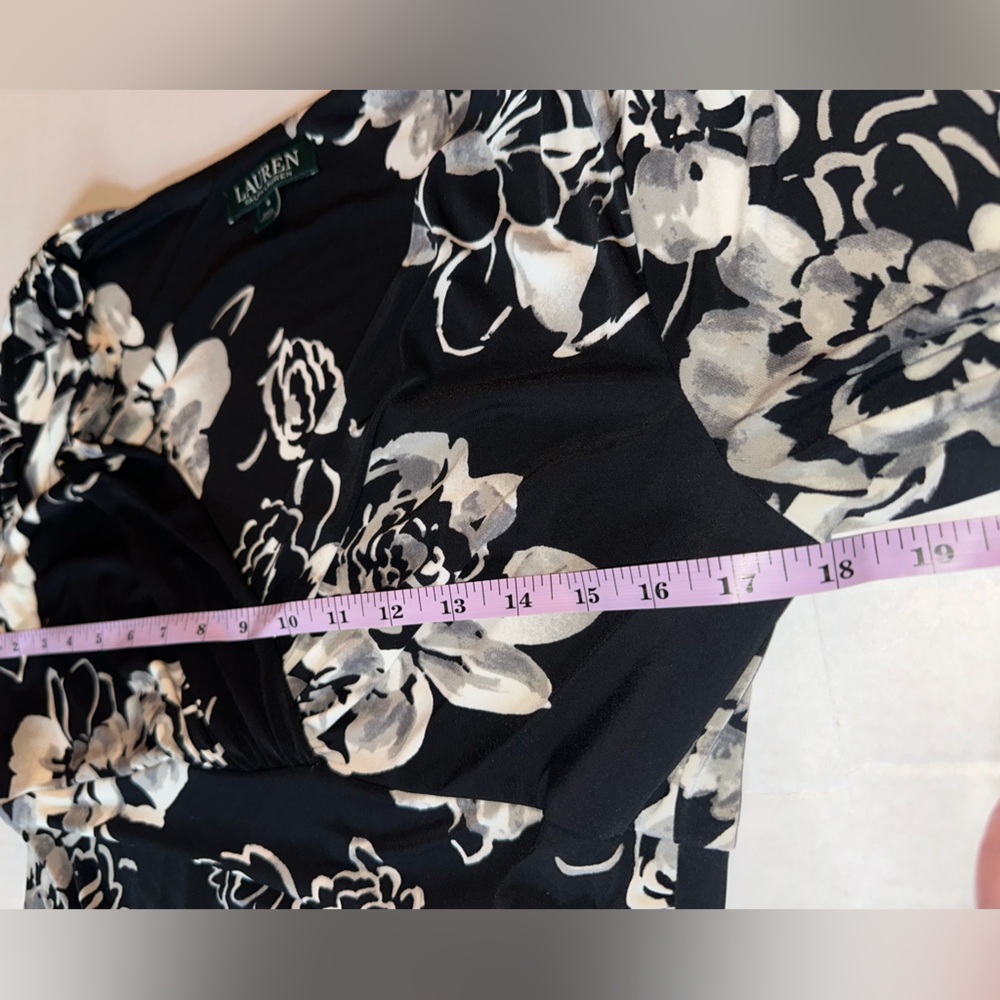 Lauren Ralph Lauren/Dress Womens/ Stretch Black & White Floral/Size 8/NWOT - Picture 9 of 10